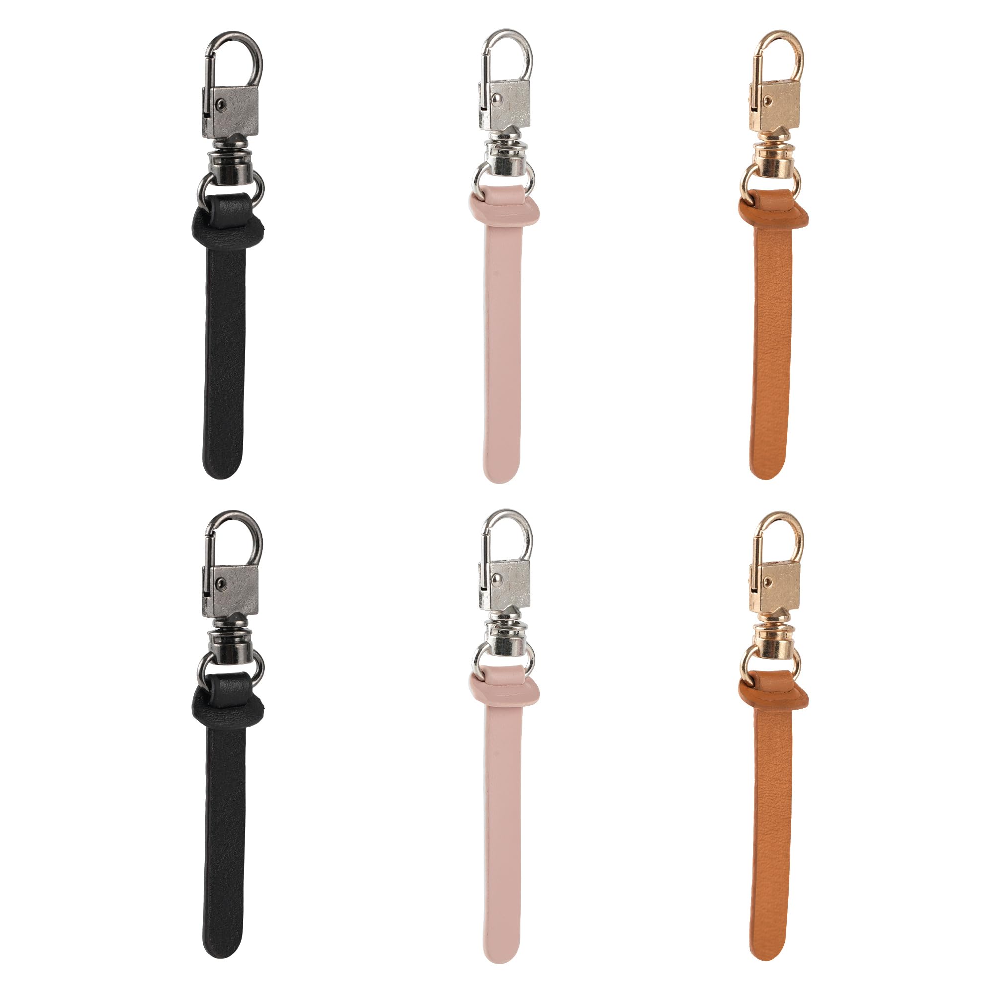 Deoward Zipper Pull Replacement Leather Handle Repair Zipper Tab for Luggage, Backpacks, Suitcases, Jackets, Purses, Handbags (6 PCS)