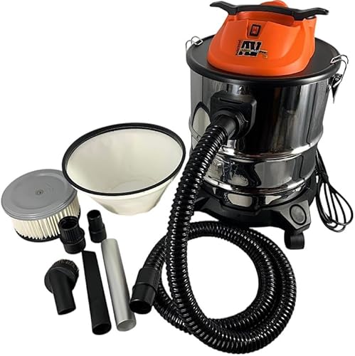 Pellethead Ash Vault Pro | Aspiradora de cenizas de 10 amperios para chimeneas, estufas de pellets y barbacoas, capacidad de 5 galones, doble HEPA,