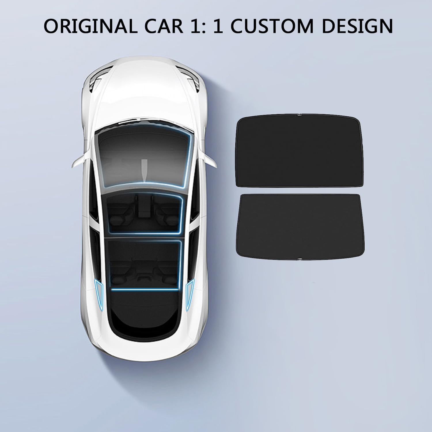 Tendine Parasole per Tettuccio Apribile per Tesla Model 3 2018-2024 2025 Highland Tetto in Vetro Parasole Protezione dai Raggi UV, Nero (Prodotto dalla Cina)