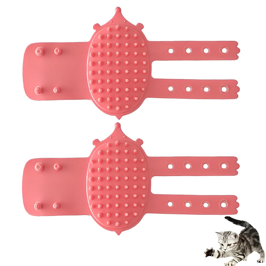2 Piezas Cepillo Extendido para Gatos Autolimpiable, Silicona 2 en 1 Cepillo Gato para Masajear el Picor, Cepillo Gato Esquina, Peine para Gatos Rascarse para Patas de Mesa y Sillas