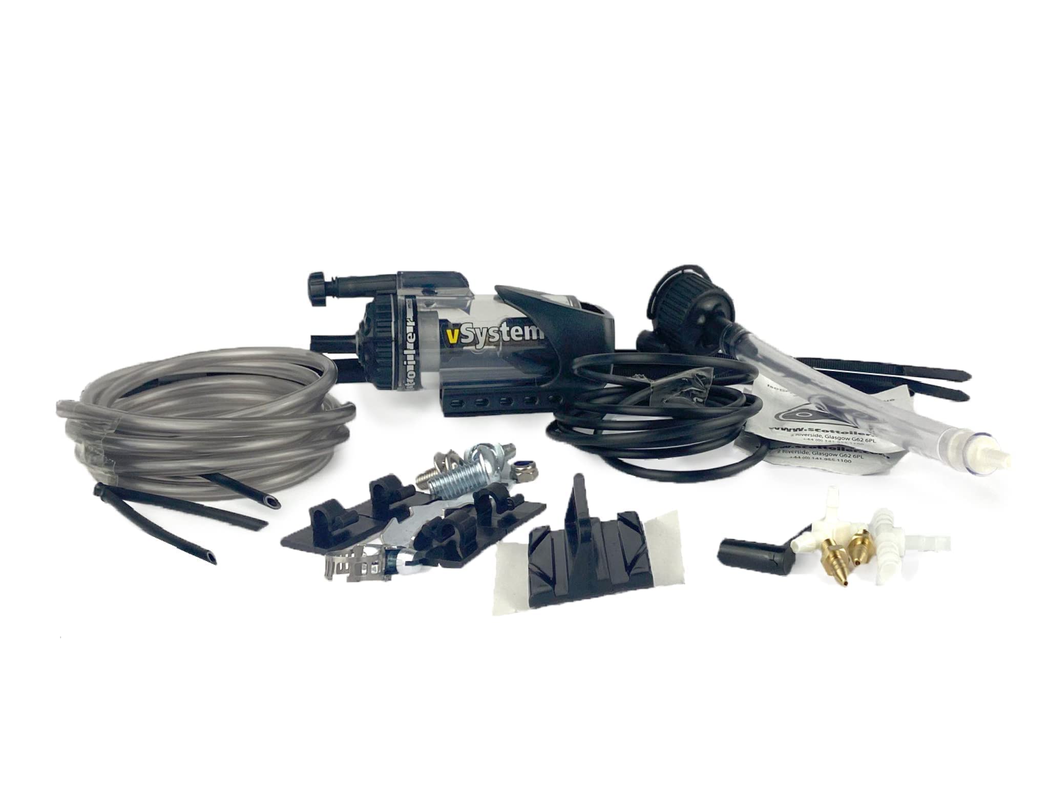 Scottoiler Essentials - Micro-vSystem - Lubricador Automático de Cadena de Motocicleta y Recarga de Scottoil Azul - Kit de Inicio BUNDLE