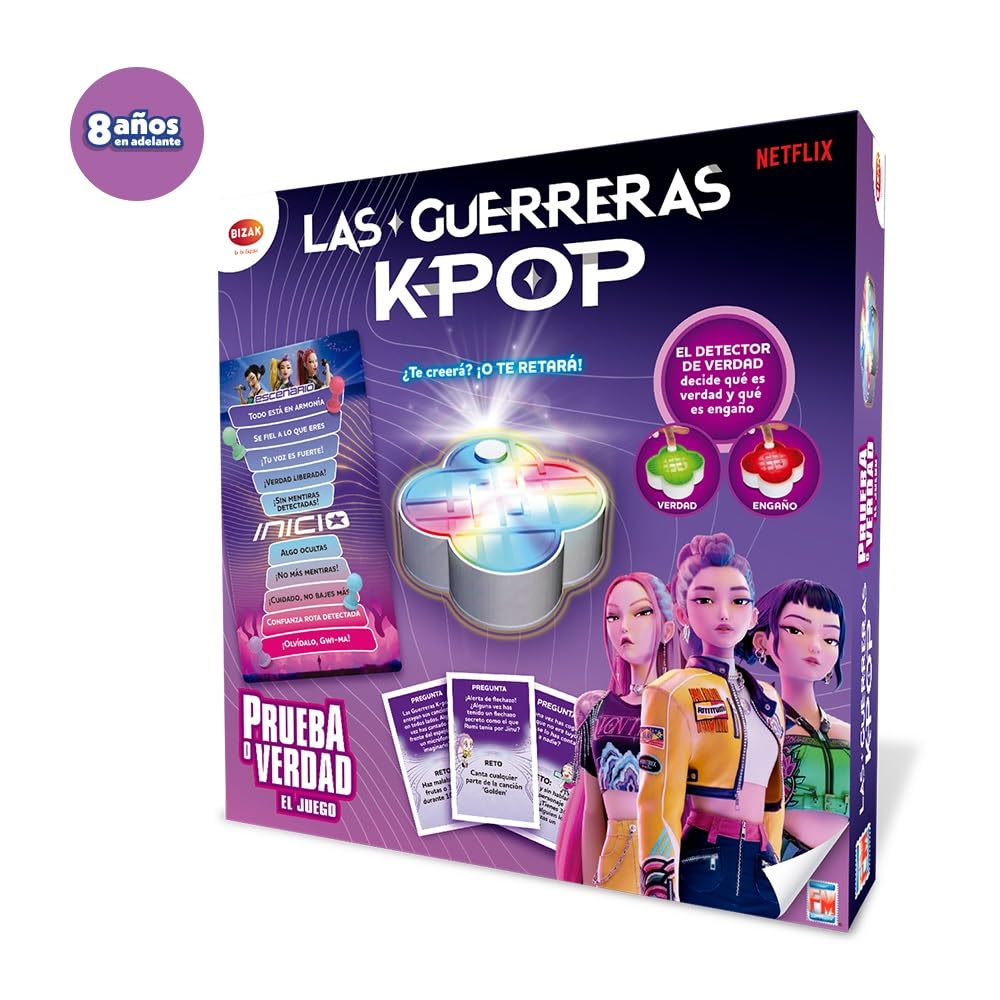Bizak Las Guerreras KPOP Prueba o Verdad, Juego de Mesa Inspirado en el Fenómeno K-Pop Demon Hunters, Retos, Preguntas y Pruebas para Fiestas con Amigas, +8 Años (64013153)