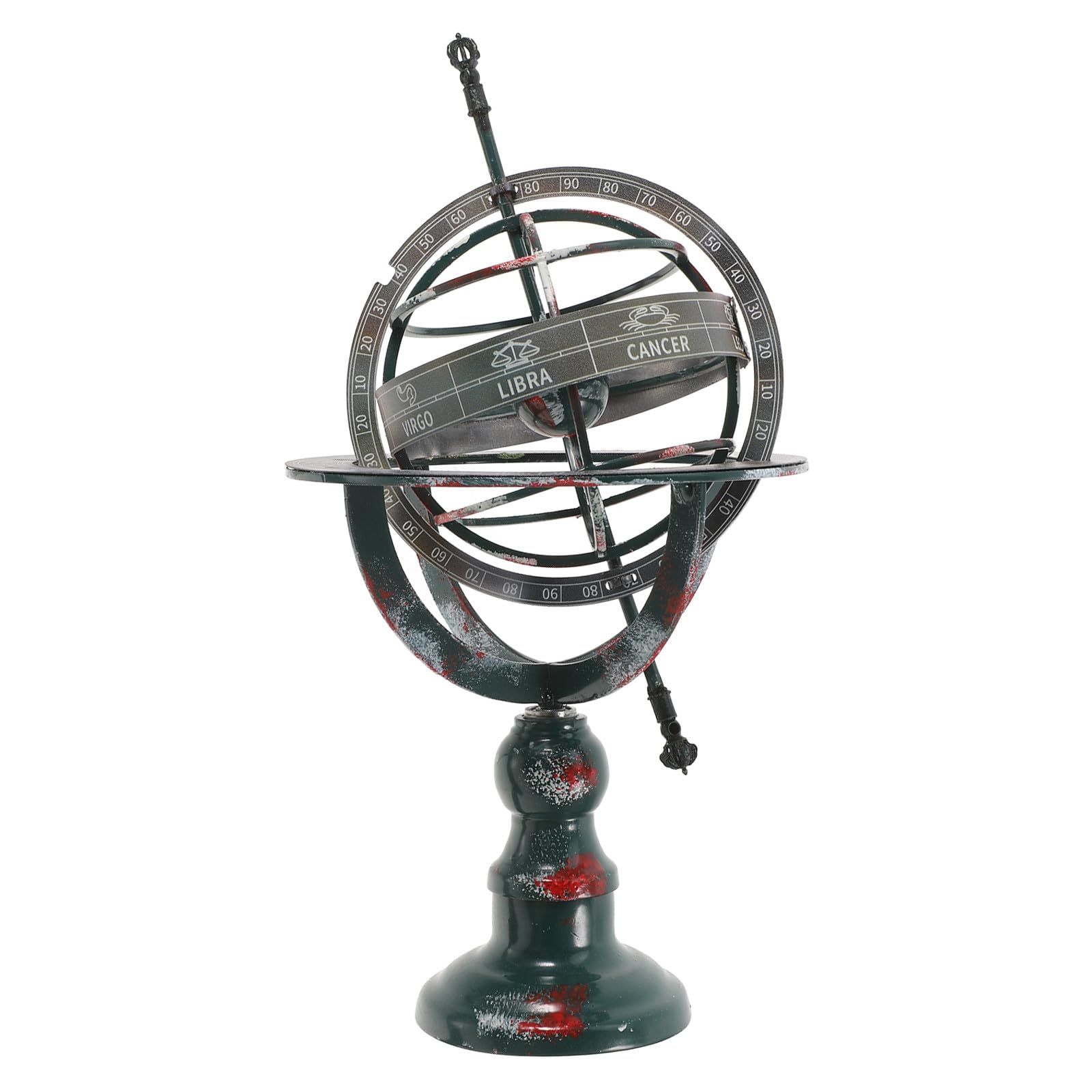 Mappamondo Decorativo in Ferro Vintage Rotante Dettagli Raffinati e Stile Artistico Elegante per Arredare Casa e Ufficio