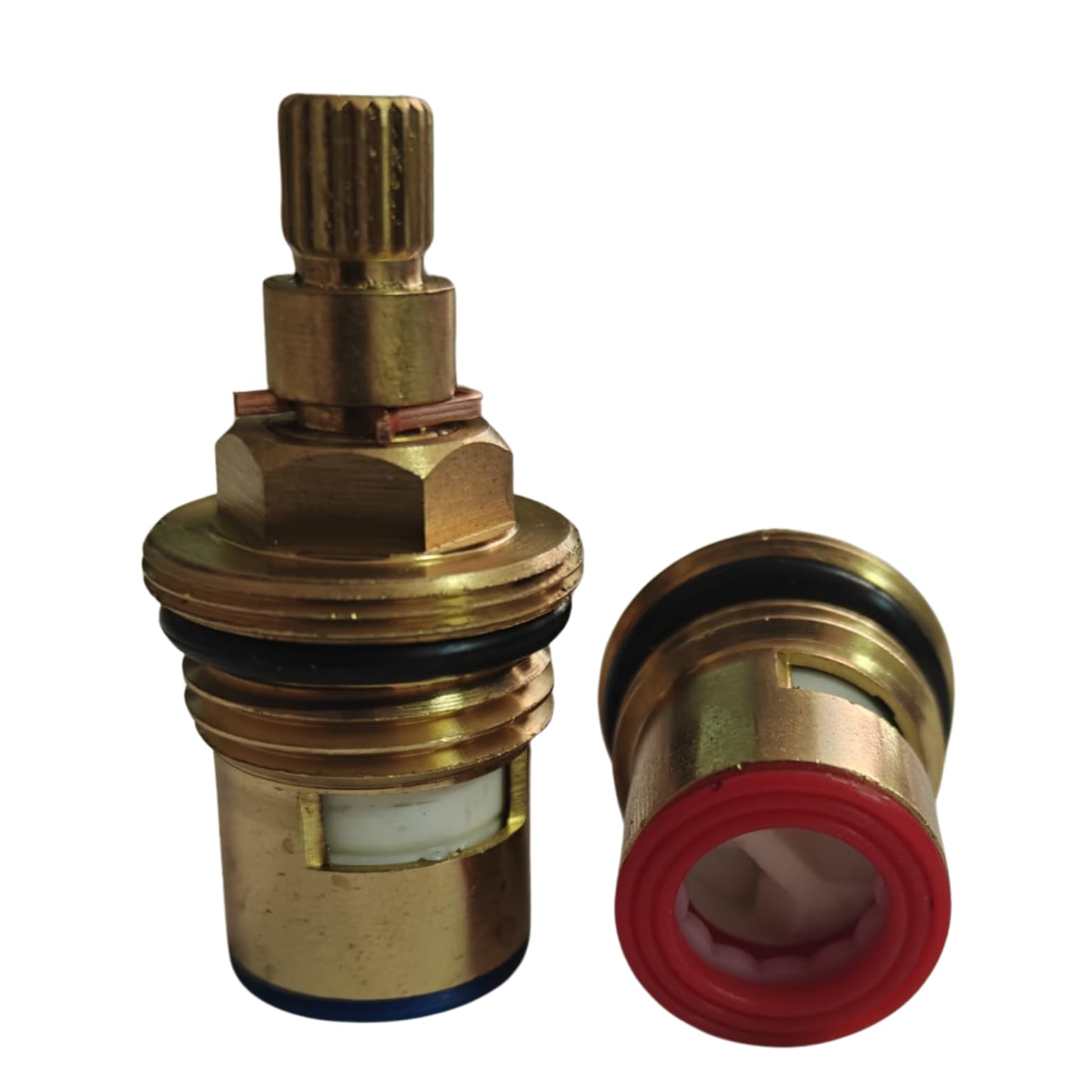 TC45 Tap Cartridge Replacement Tap Valves to Suit Eastbrook, Heritage, Mode, Pura, Schon, The Bath Co- 1/2 Turn, 7.6mm x 20 Spline, 48mm Length, Valve Ceramic Spares Repair Hot and Cold
