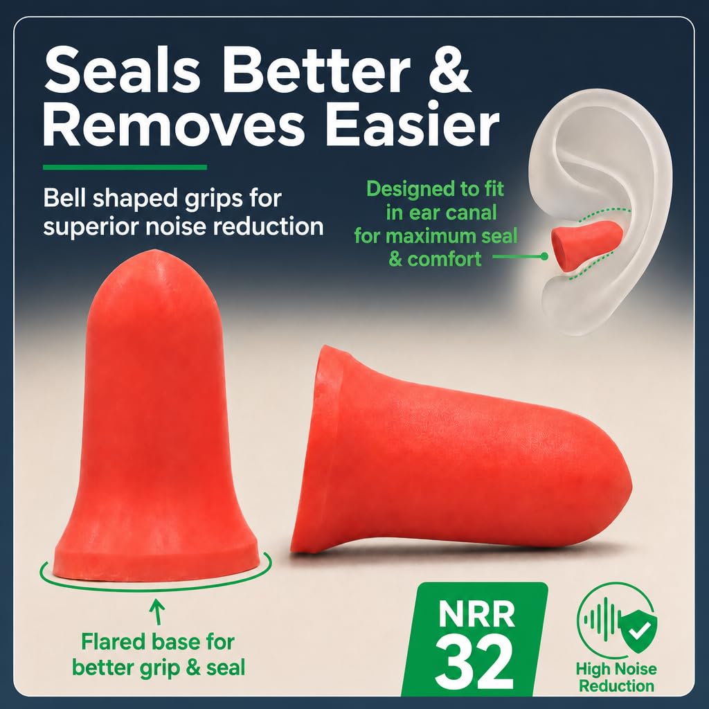 The Ear Buddy Premium Soft Foam Ear Plugs, NRR 32 Decibels, 50 Pairs by The Ear Buddy