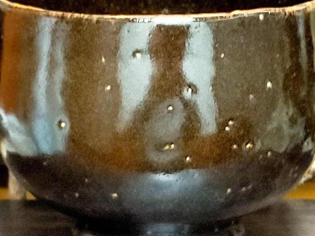 小西平内焼 太閤窯 原田聖龍 朱彩 黒茶碗 共箱 茶碗 茶道具 抹茶碗