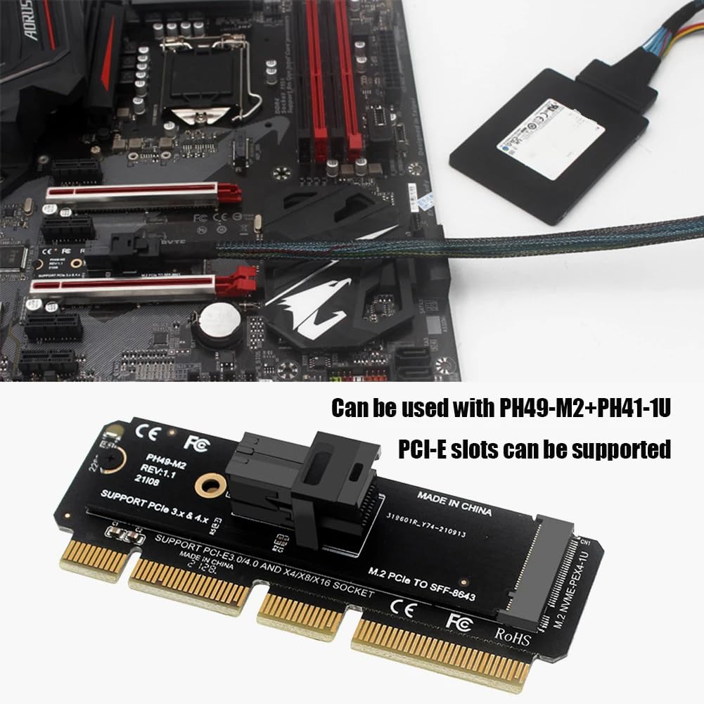 DollaTek Adapter M.2 NGFF Mkey PCIeX4 do SFF8643 -U.2 Szybka transmisja