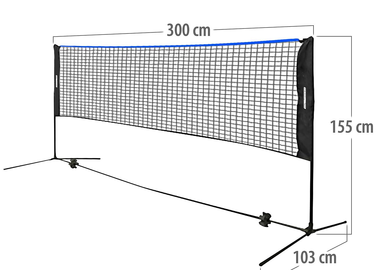 PEARL Sports Tennis-Volleyballnetze: 2er-Set Badminton- & Volleyballnetze mit Gestell, 3m, höhenverstellbar (Volleyball Nylonnetze, Volleyball-Trainingsnetze)