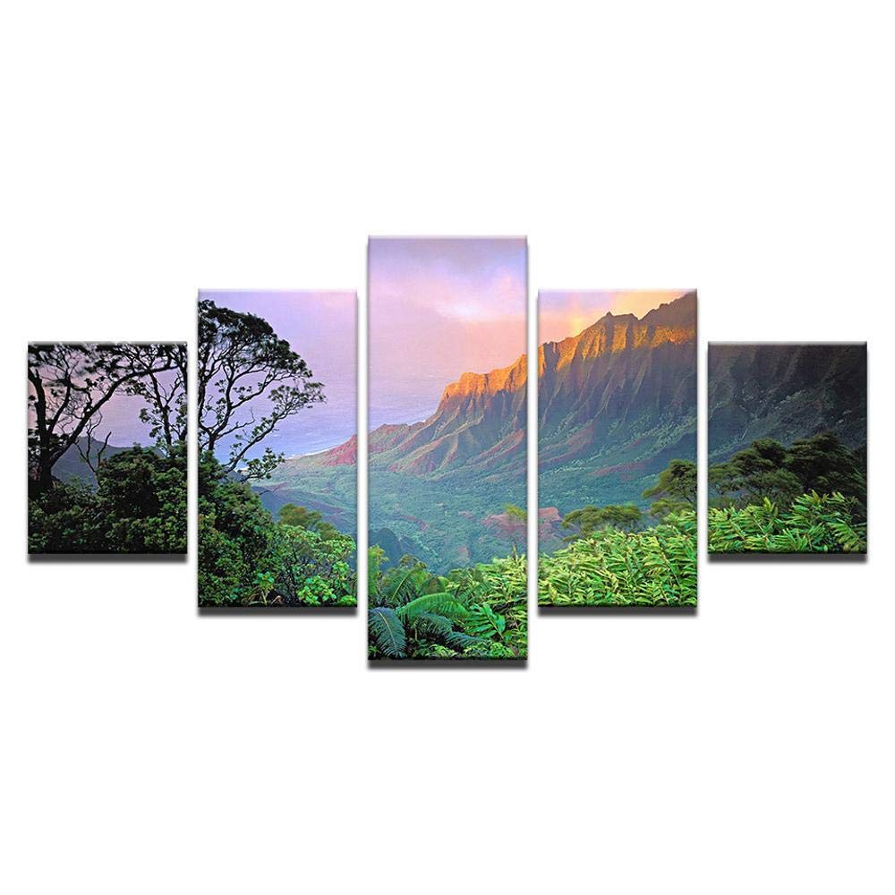 Peinture à l’huile moderne pour raviver un mur vide, déco salon chaleureuse arbre sunset