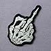 Skull Ghost Middle Finger Skeleton Bone Embroidered Applique Iron On Sew On Patch