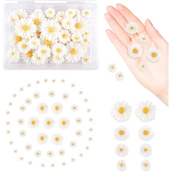 Pack of 100 Daisy Decorations Daisy Made of Resin Cake Decoration Flowers