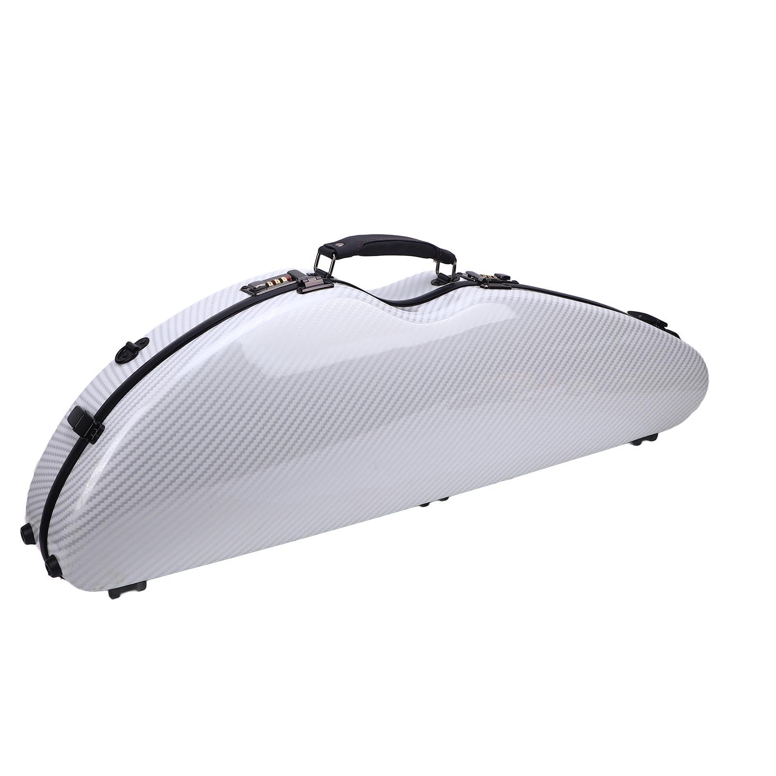 Walfront Estuche Rígido para Violín de Tamaño Completo 4/4, Carcasa Triangular de Fibra de Carbono con Cierre para Higrómetro, 2 Soportes para, Correa Doble para Violín /, 3/, 1/2 y