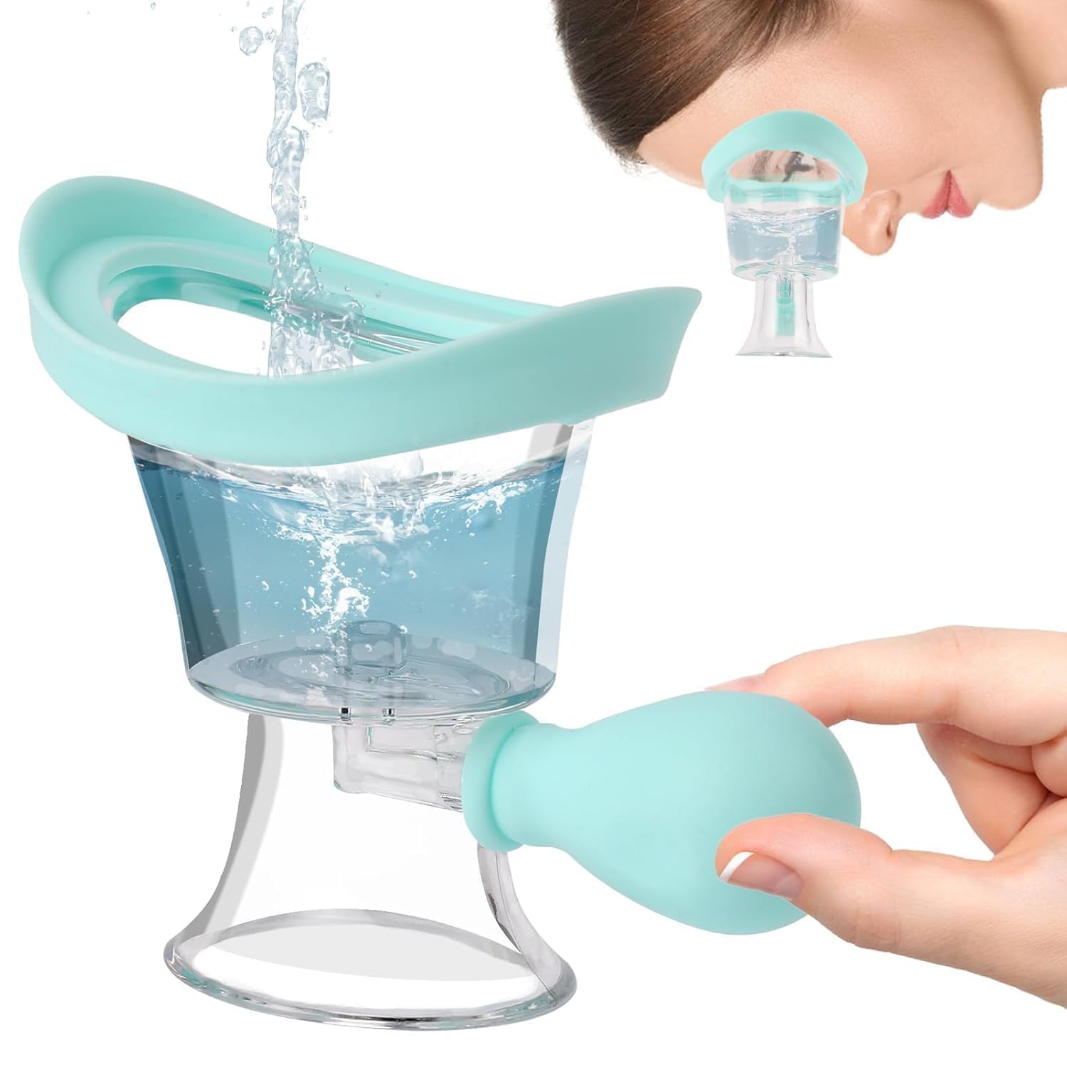 Portable Silicone Eye Wash Cup with Manual Air Pressure, Leak-Proof Reusable Eye Cleaner for Daily Eye Hygiene, Removes Dust, Makeup Residue & Pollen, Travel-Friendly Eye Rinse Cup-image-32