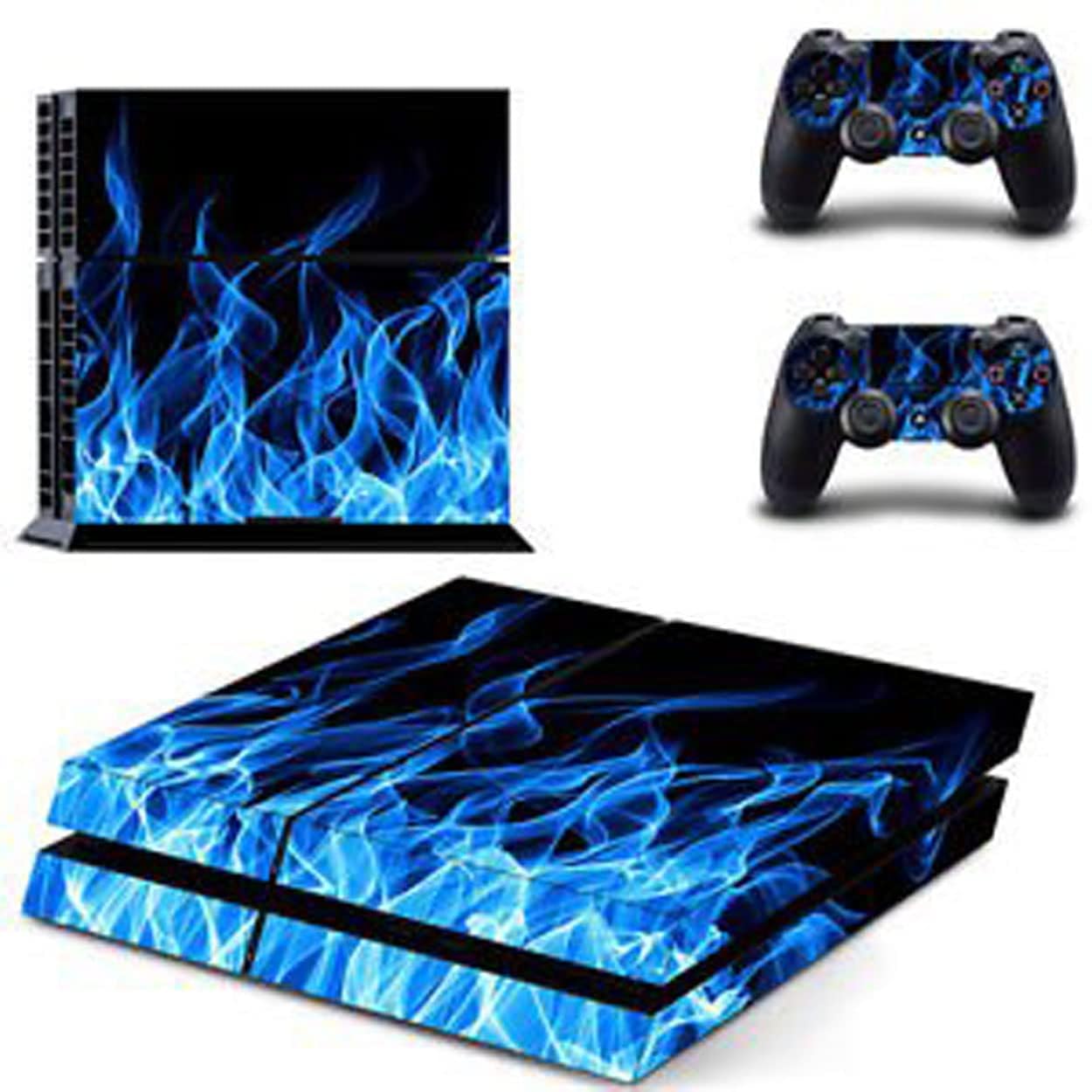 Khushi Decor Blue Fire Theme 3M Skin Sticker Cover for PS4 Console and Controllers for Video Game-image-30