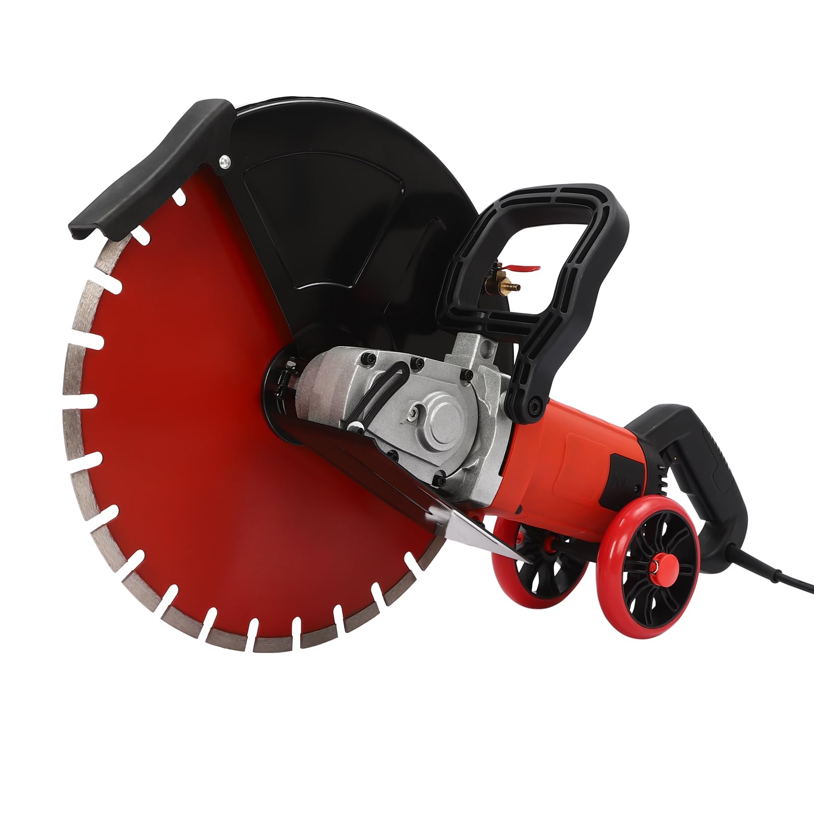 Sierra de hormigón eléctrica de 4000 W, hoja de diamante de 410 mm con profundidad de corte de 165 mm y corte sin polvo, sierra en seco para suelos de hormigón, mampostería y granito