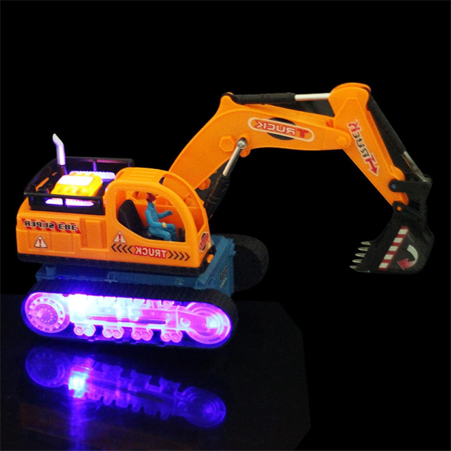TOUMENY Excavadora eléctrica modelo de excavadora emisora de luz LED excavadora de conducción automática universal vehículos de construcción de