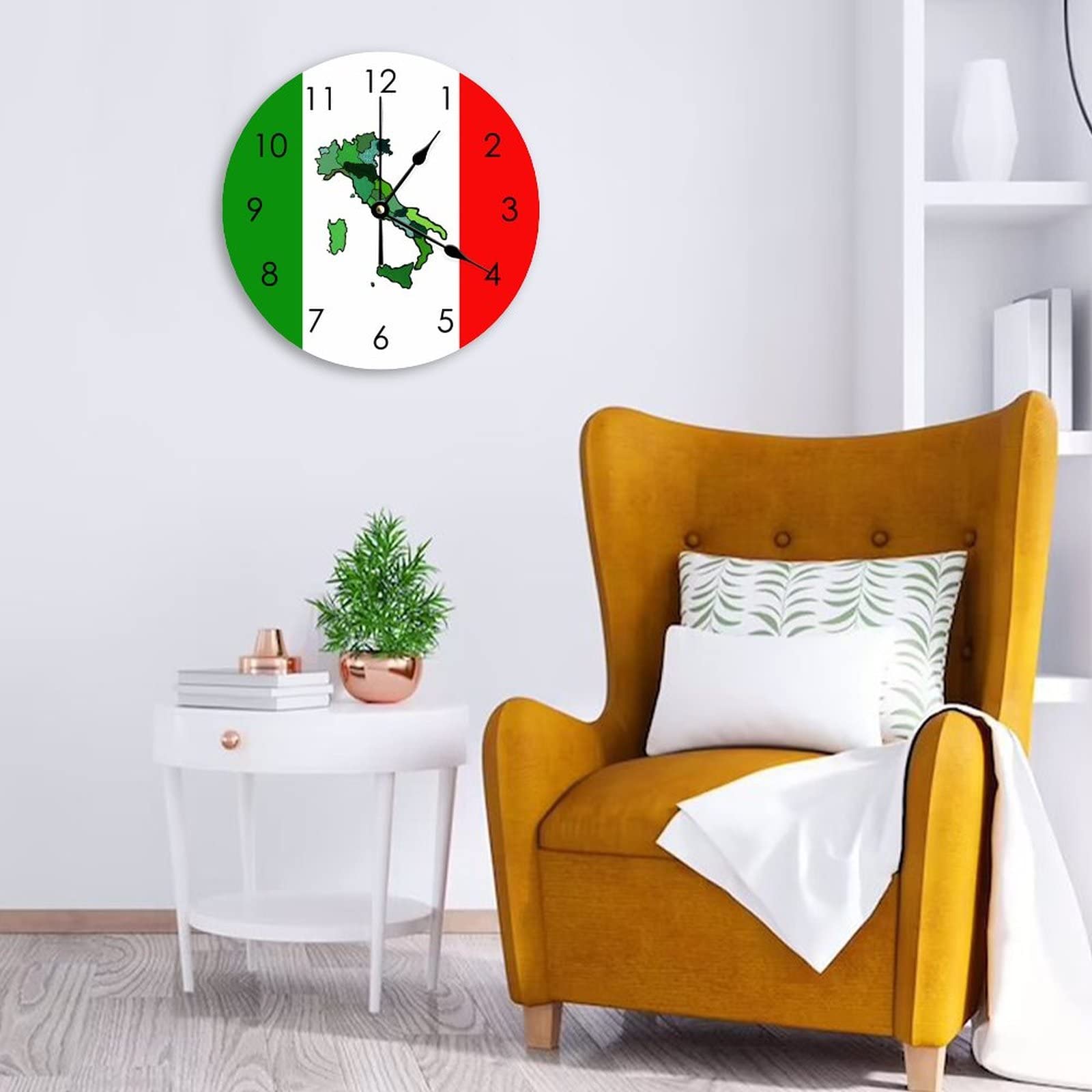 Orologio da parete decorativo silenzioso senza ticchettio astratto oceano rotondo moderno in legno per camera da letto, soggiorno, casa, ufficio, scuola, decorazione da parete, 30 x 30 cm