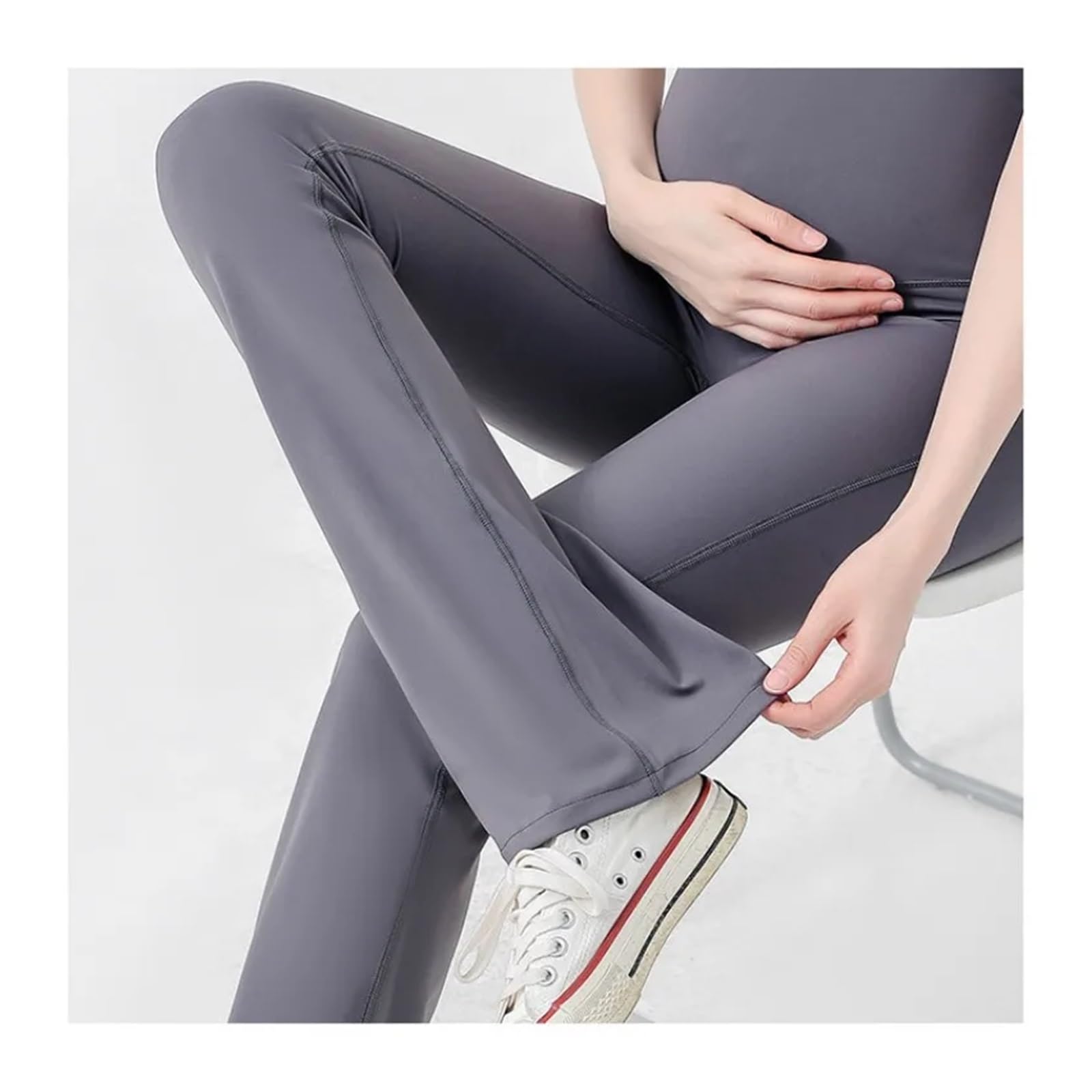Pantalones de Maternidad for Mujer Embarazada, Ajustados, de Primavera y Verano(Black,M)
