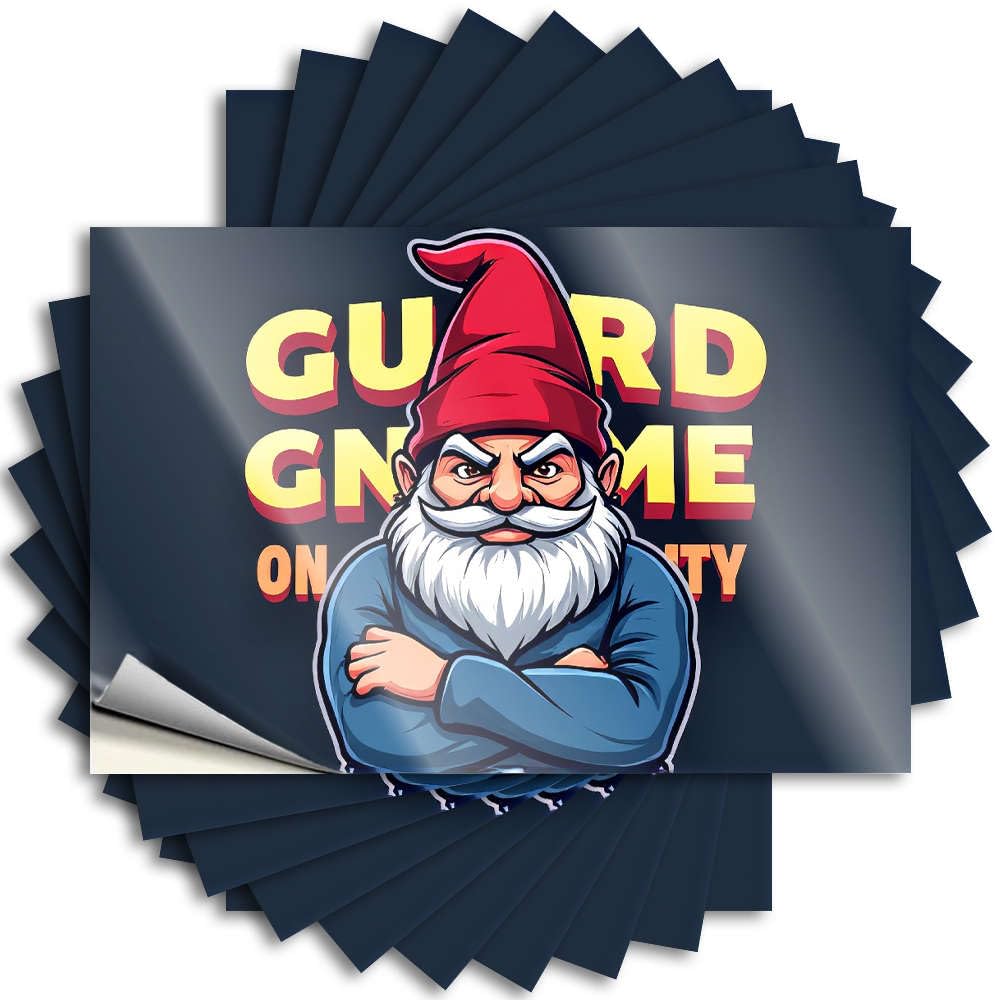 Fzfn Men's Colour Western Bathroom, Lettering Sticker Tumbler Guard Gnome On Duty | Humor (8X12cm)