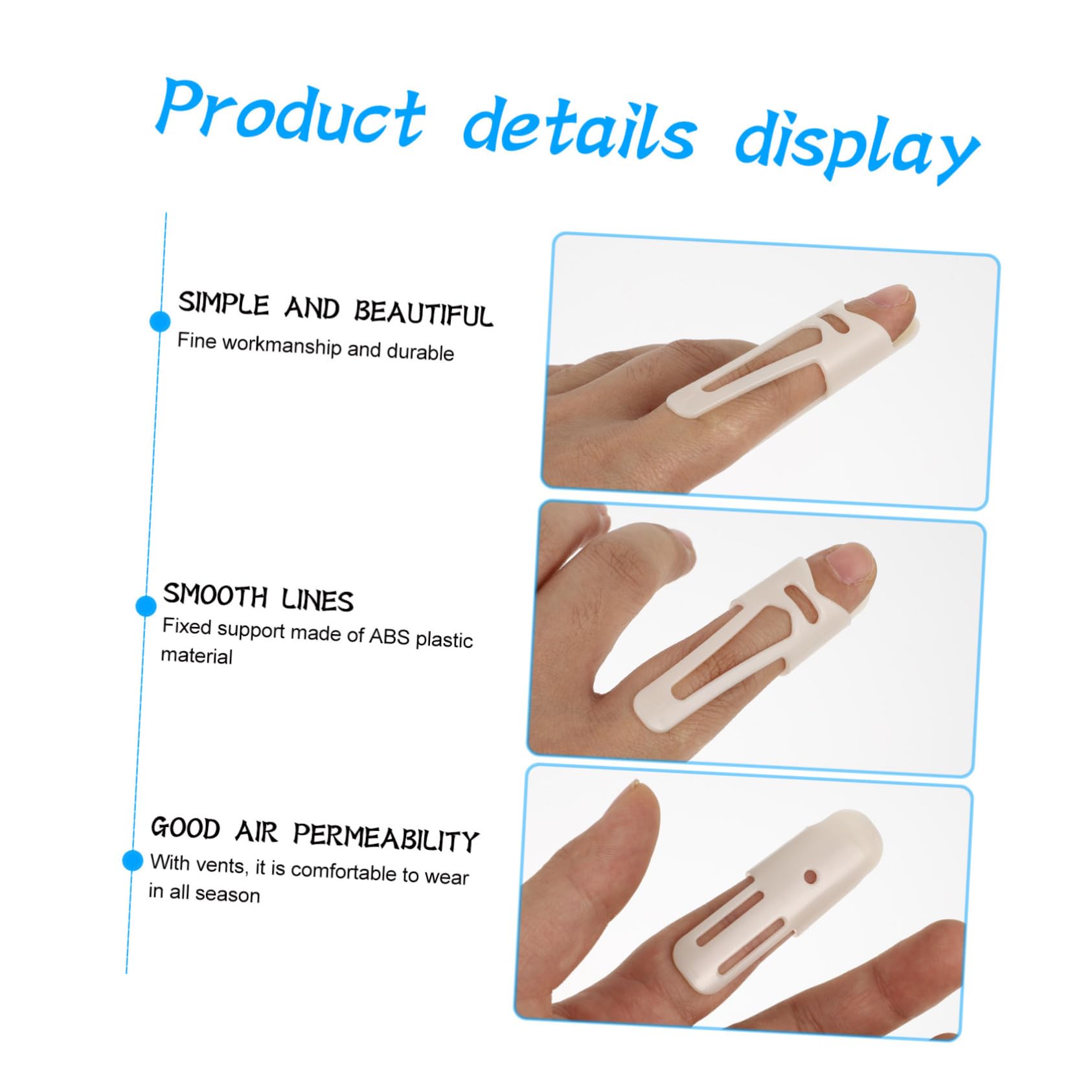 KOMBIUDA 5 Sets Guard Broken Brace Immobilizer Splint for Broken Fingers Hand Support Joint Protector Brace Splint Mallet Beige Abs Plastic