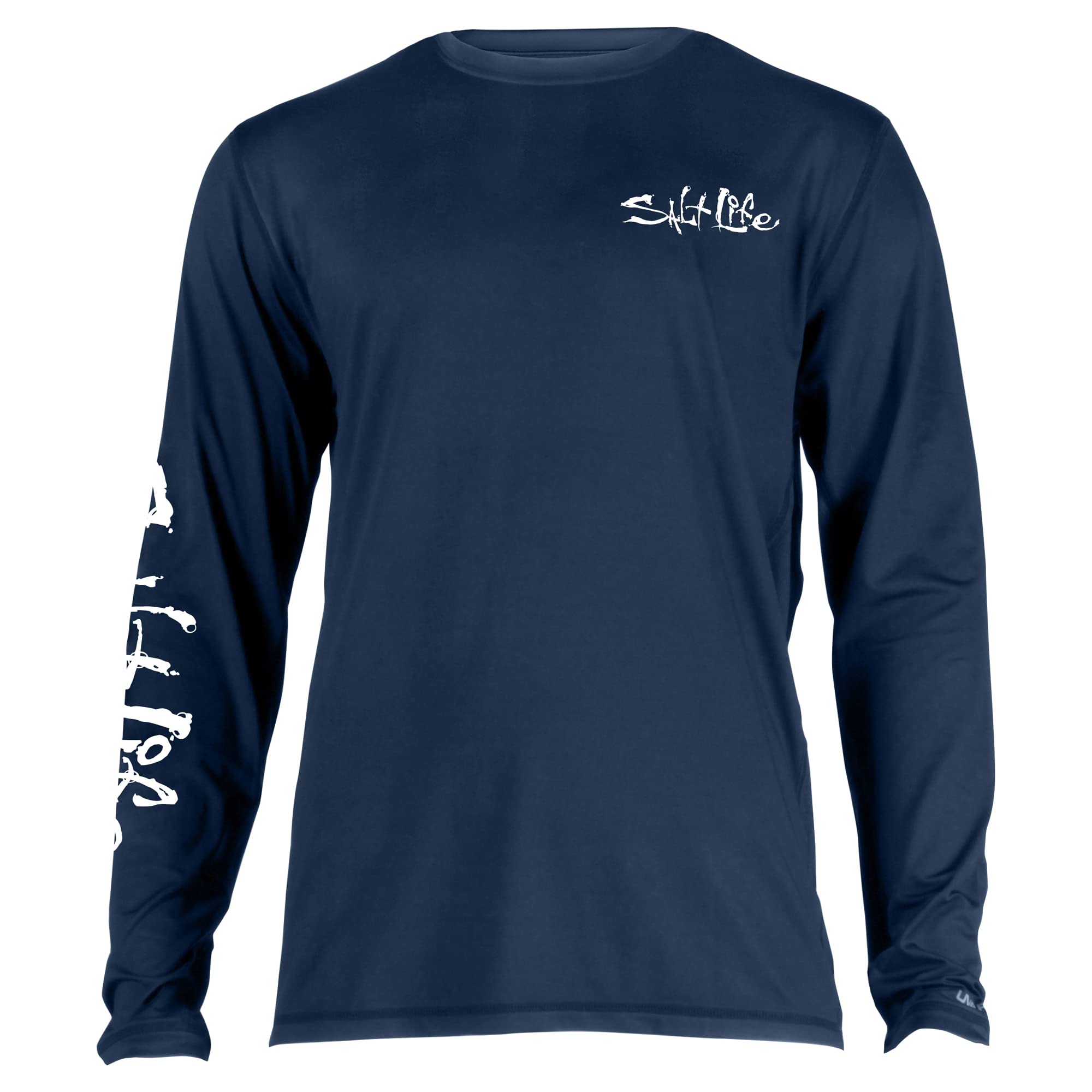 Salt Life Men's Stand Up Long Sleeve Performance Shirt - Nanotex Lightweight With UV 30 Sun Protection