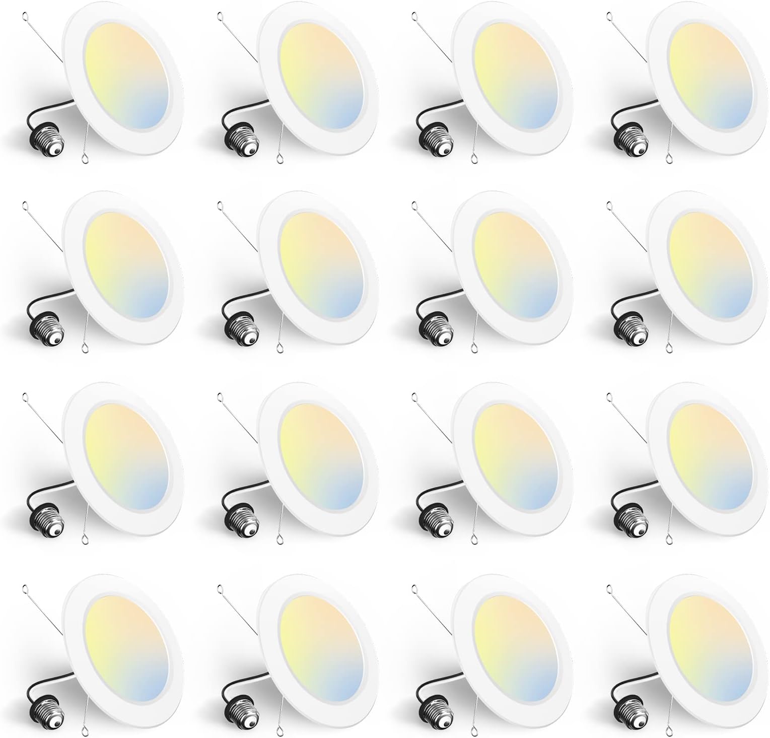 BBOUNDER 16 Pack 5/6 Inch 5CCT LED Recessed Lighting, Ultra-Thin Flat Can Lights, 2700K/3000K/4000K/5000K/6000K Selectable, 12W 110W Eqv, Dimmable, 1050LM High Brightness - ETL & FCC.