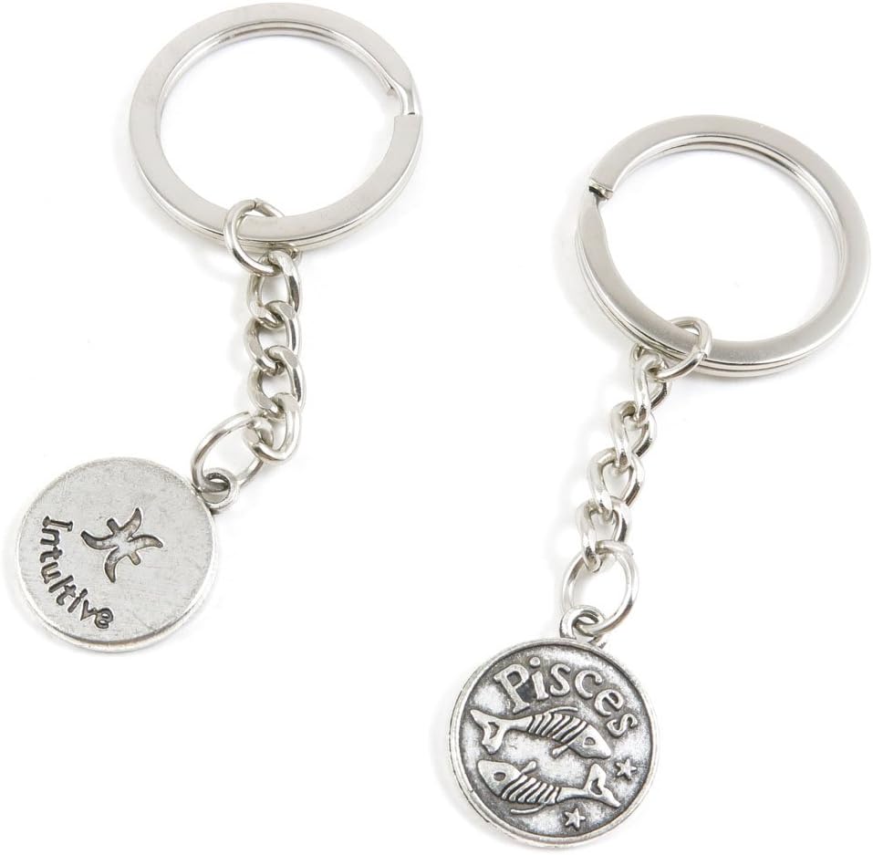 Arts Crafts Fashion Jewelry Making Findings Key Ring Chains Tags Clasps Keyring Keychain L2JO2Z Pisces Tag Sings