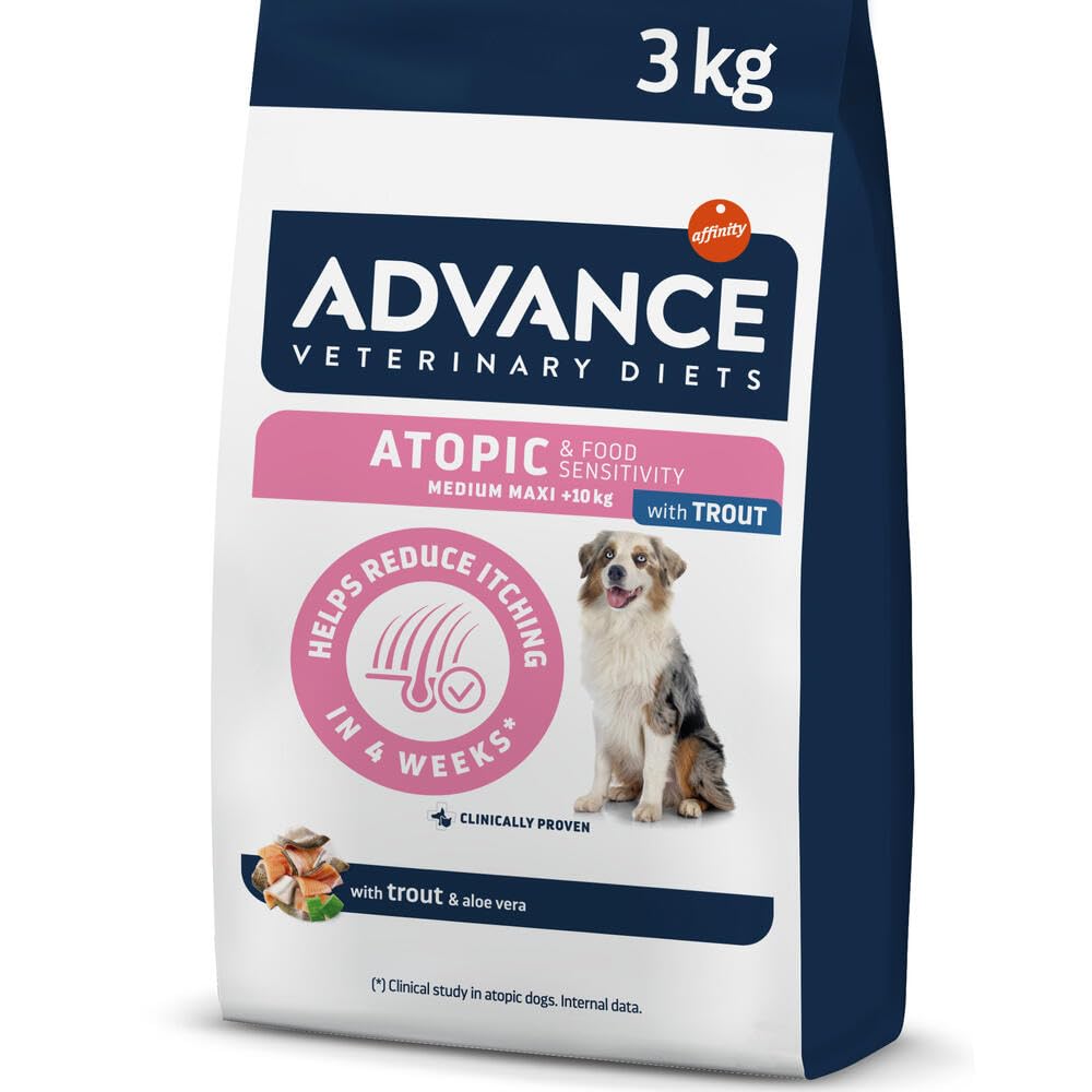 Advance Veterinary Diets Atopic Medium/Maxi | Dry Food for Medium and Large breed Adult Dogs | Reduces itching | 3kg