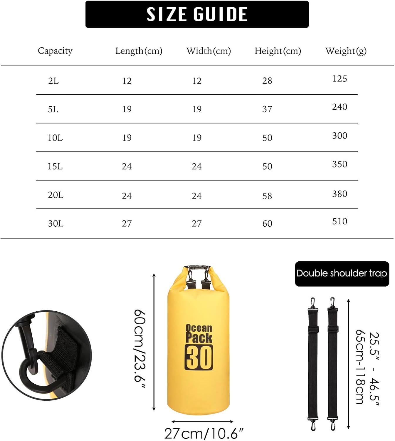 Vízálló táska részletei