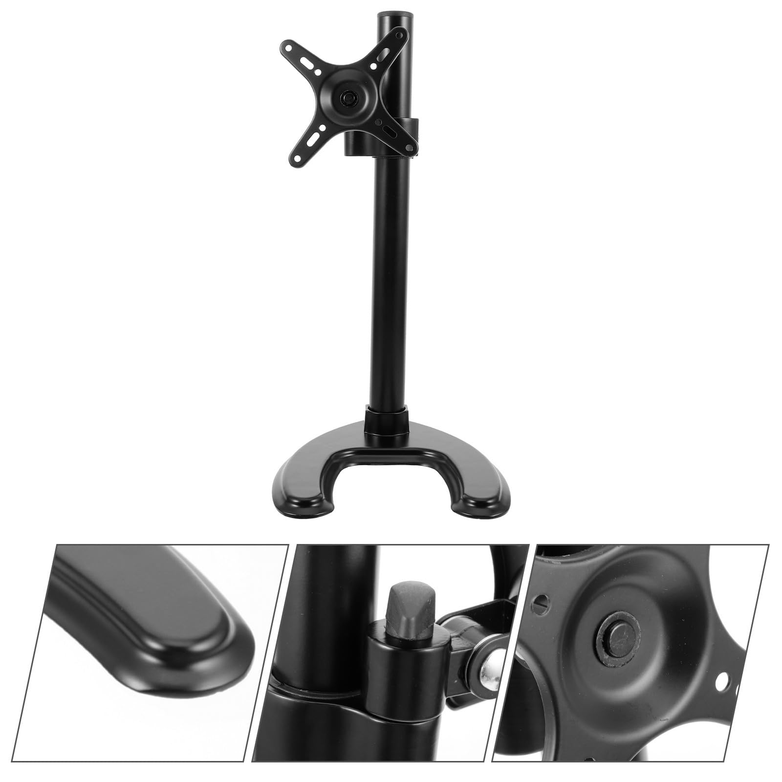 Soporte de Pantalla para TV y Monitor Base Estable de Aleación de Aluminio Negro, Soporte Seguro y Resistente Adecuado para Mesas de Televisión