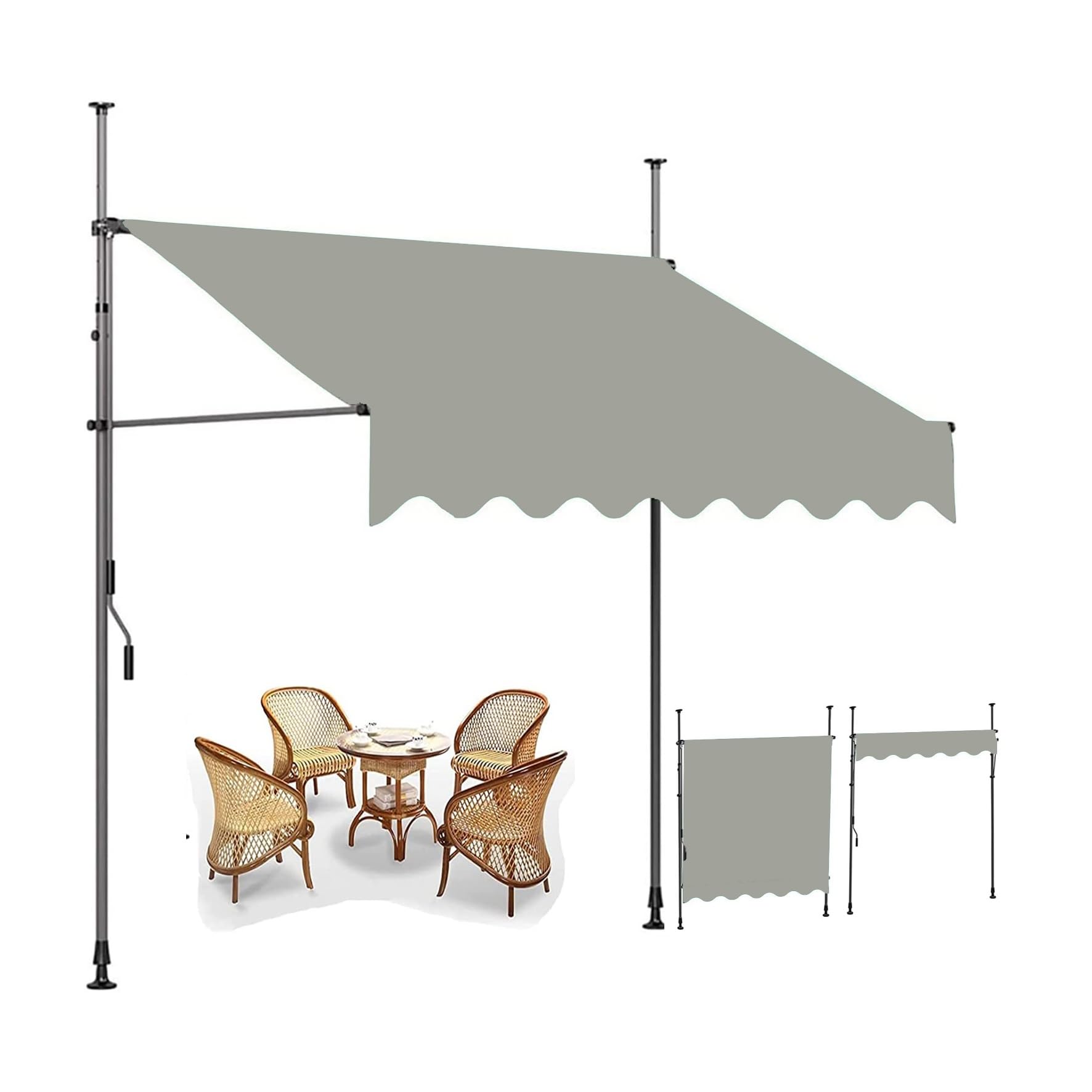 Toldo retráctil exterior sin taladrar para proteger terrazas del sol