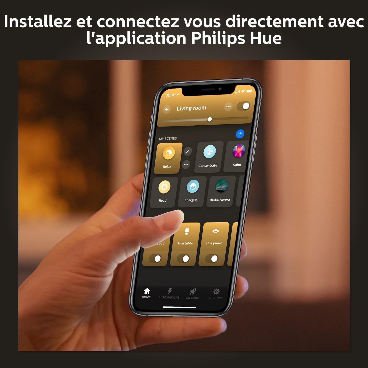 Philips Hue Kit de démarrage White Ambiance : 3 Ampoules LED Intelligentes et connectées E27, Pont de Connexion, Bouton Smart Hue, Compatible Bluetooth, Alexa, Google Assistant, Apple HomeKit