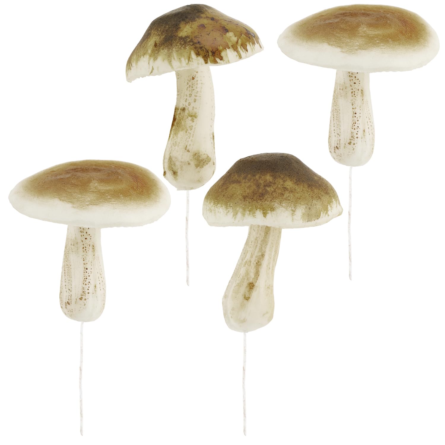 Com-Four Beige, Natural Com-Four® 4X Täubling - Artificial Mushrooms For Inserting Into Wreaths And Arrangements - Mushrooms As A Great Autumn Decoration - Artificial Mushrooms (4X Taubling)