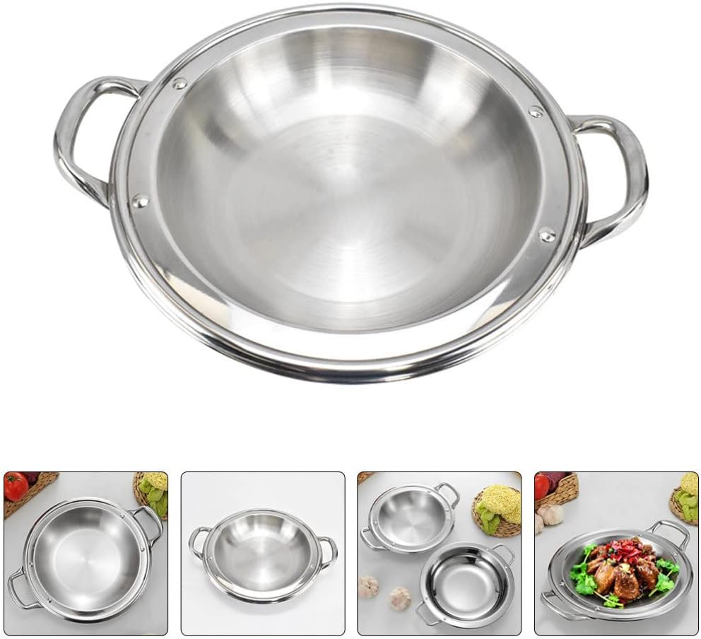 Hemoton Multi-function Paella Pan Convenient Cooking Pot for Seafood and Hot Pot Thickened Design for Home Use and Housewarming