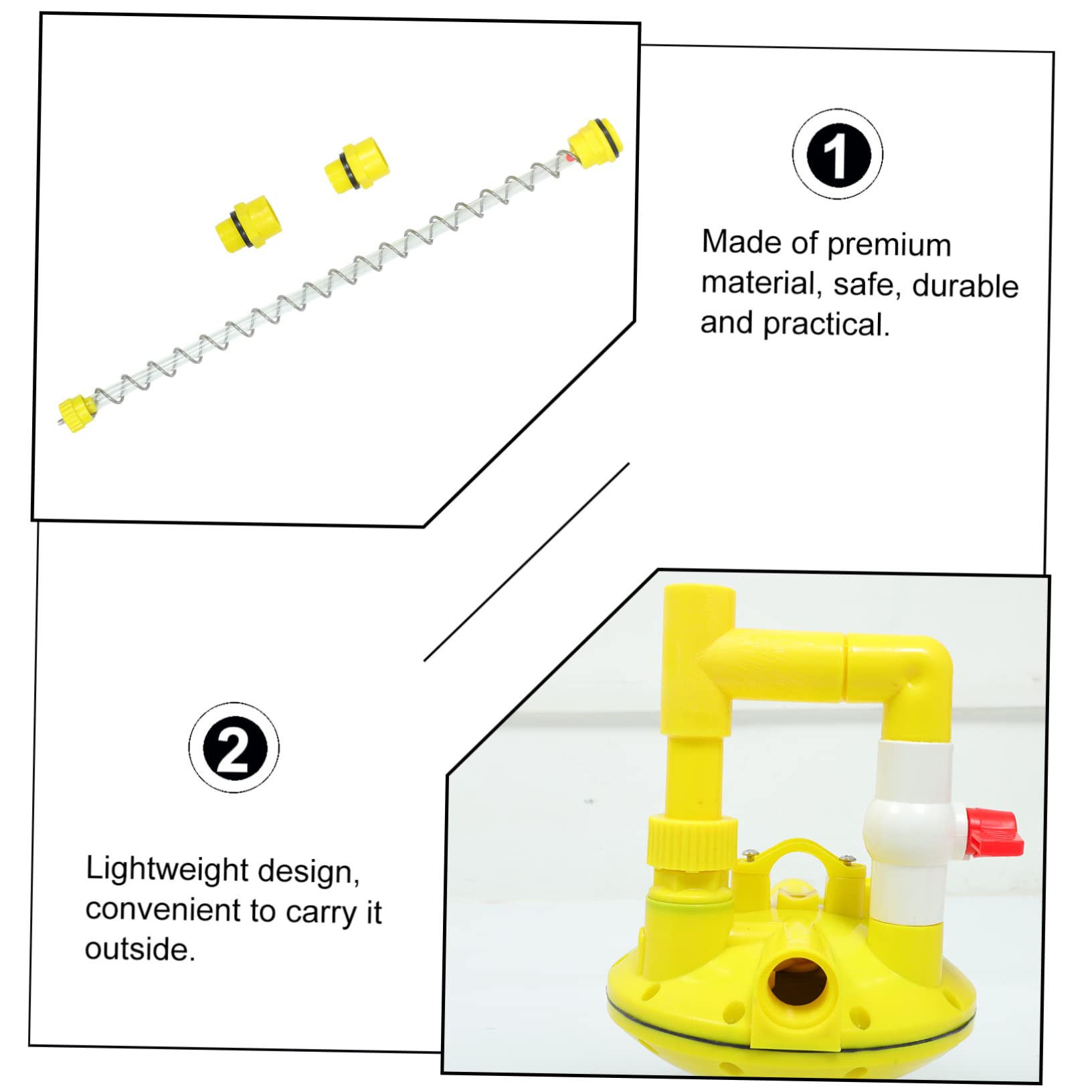 UKCOCO Regolatore di Pressione Acqua per Abbeveratoio Automatico Polli, Valvola in Plastico Giallo, Design Leggero Adatto a Fontane per Acqua e Macchine da Bere