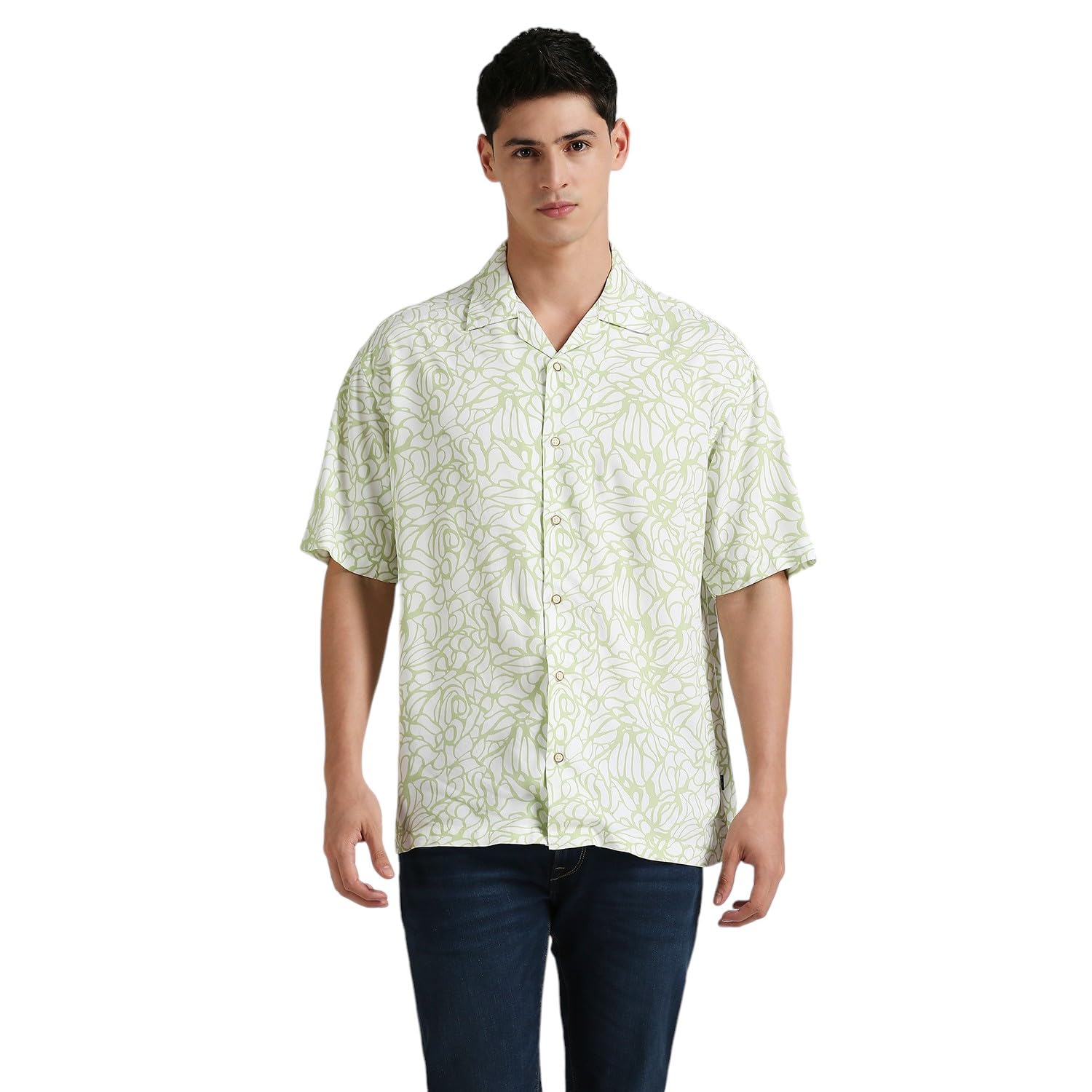 Pepe Jeans Men's Casual Shirt | Trendy Printed Shirt for Men| Relaxed Fit | Half Sleeve | Floral | Printed in multi