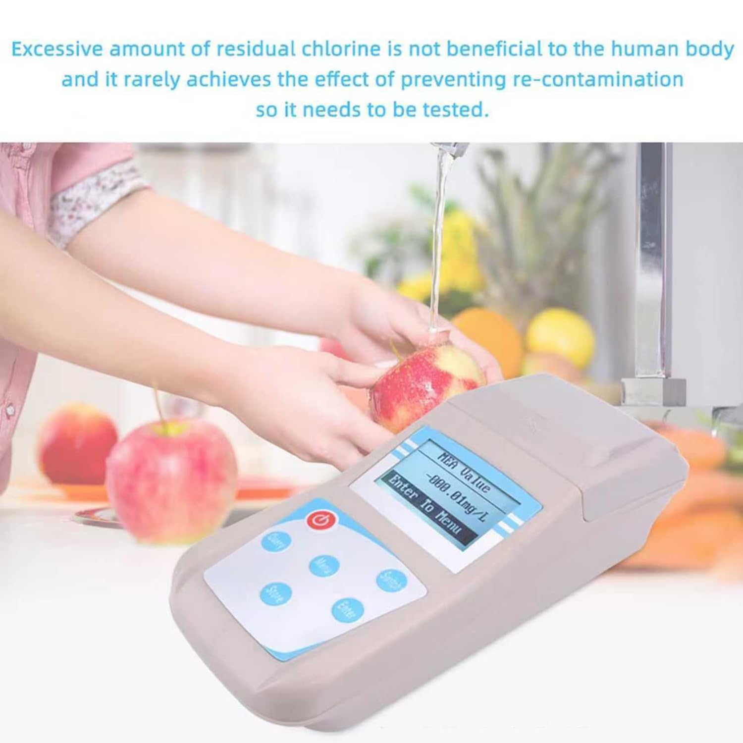 Detector De Cloro Residual, Medidor De Calidad Del Agua, Rango De Medición 0-5,00 Mg/l, Precisión 0,01 Mg/l, Almacenamiento De 10 Datos, Medición Del Contenido De PH Y Cl2, Para Piscinas Y Centros