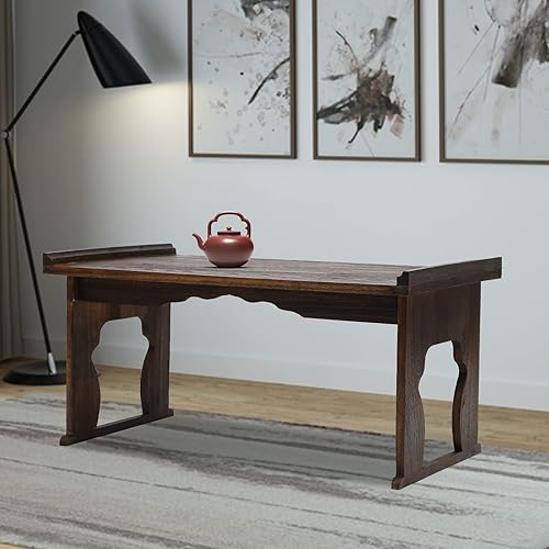 Bandeja plegable de madera para mesa de cama estilo granja, escritorio para computadora portátil con patas plegables, mesa de piso de madera