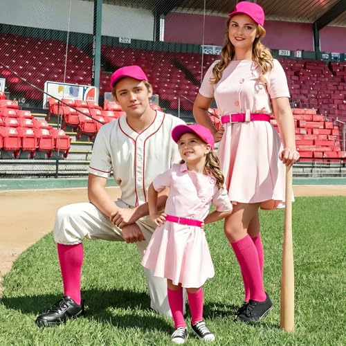 Image of XZQTIVE Baseball Softball Socks and Baseball Softball Belt Combo Set Knee-High Soccer Socks for Kids Youth Adult