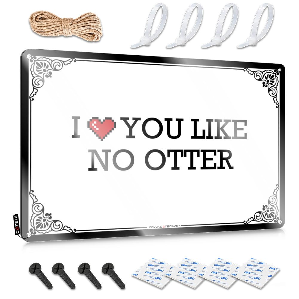 Tin Wall Decor Work Vintage Style | I Love You Like No Otter Patriotic Sweet Home Decor(30X40CM)