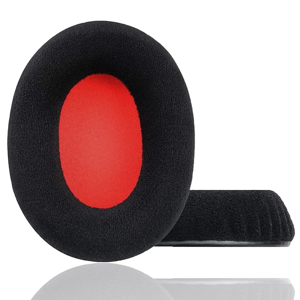 SEEFY Replacement Ear Pads for HypërX Cloud II Gaming Headphones Earpads, Headset Ear Cushion Repair Parts (Velvet Black/Red)
