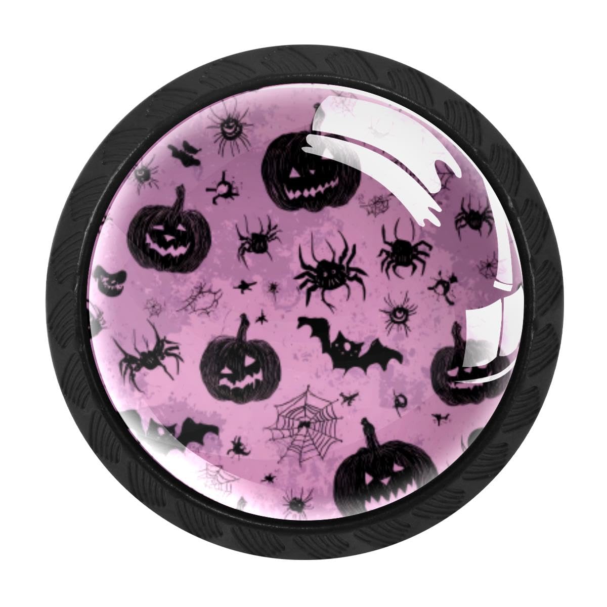4 PCS Cabinet Knobs, Halloween Pumpkins Bats Drawer Knobs Dresser Handles