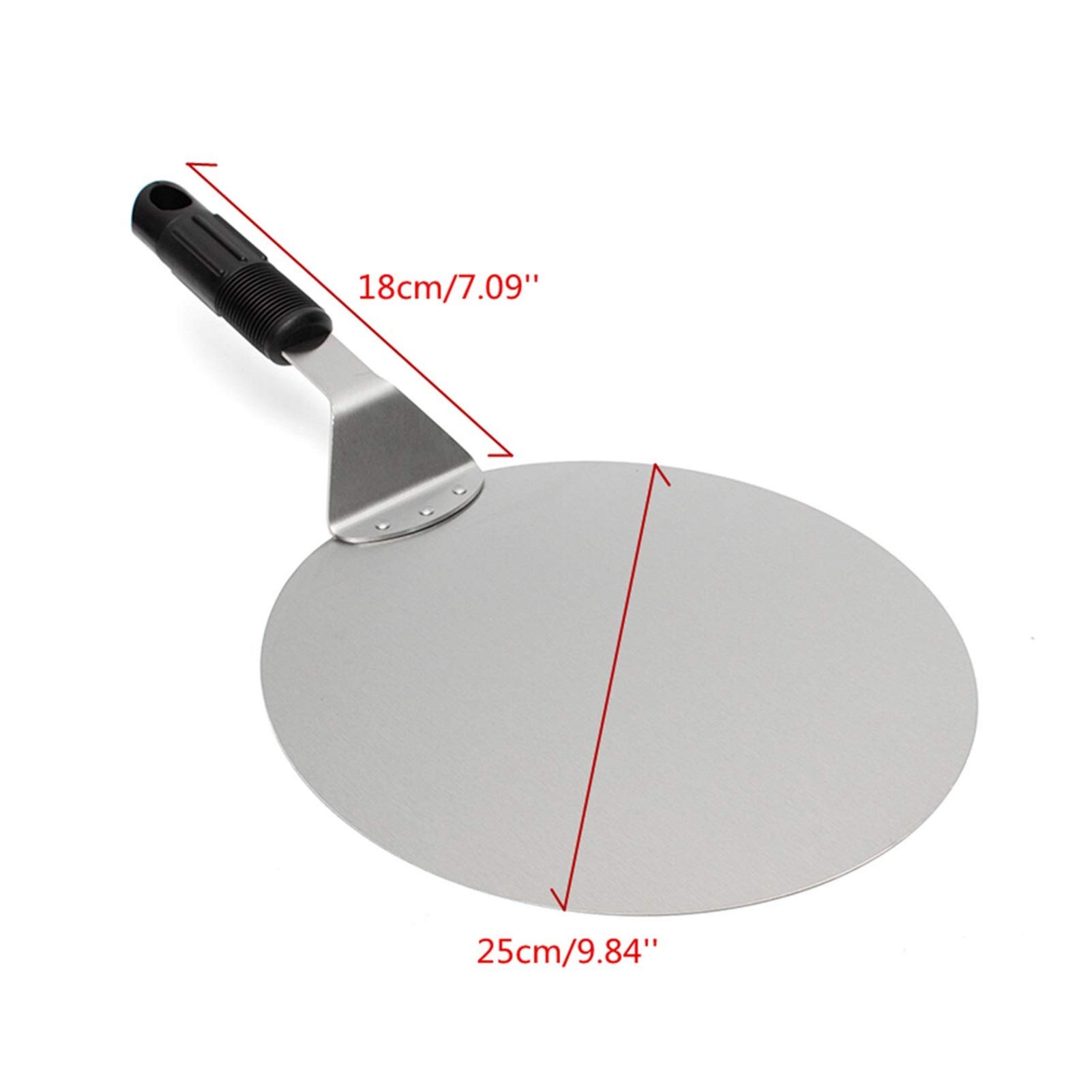 Wiosło do pizzy 25 cm Łopatka do pizzy ze stali nierdzewnej Łopata do pizzy Turner Podnośnik do ciasta Taca Pan Strona główna Pieczenie w kuchni Narzędzia do pieczenia ciasta Akcesoria (Kolor: Czarny)