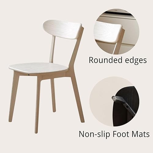 Miniatura 5 de Sillas de Comedor de Roble, Sillas de Cocina, Silla de Comedor Moderna de Madera Maciza 100% con Respaldo Curvo, Silla de Comedor para Cocina, Sala
