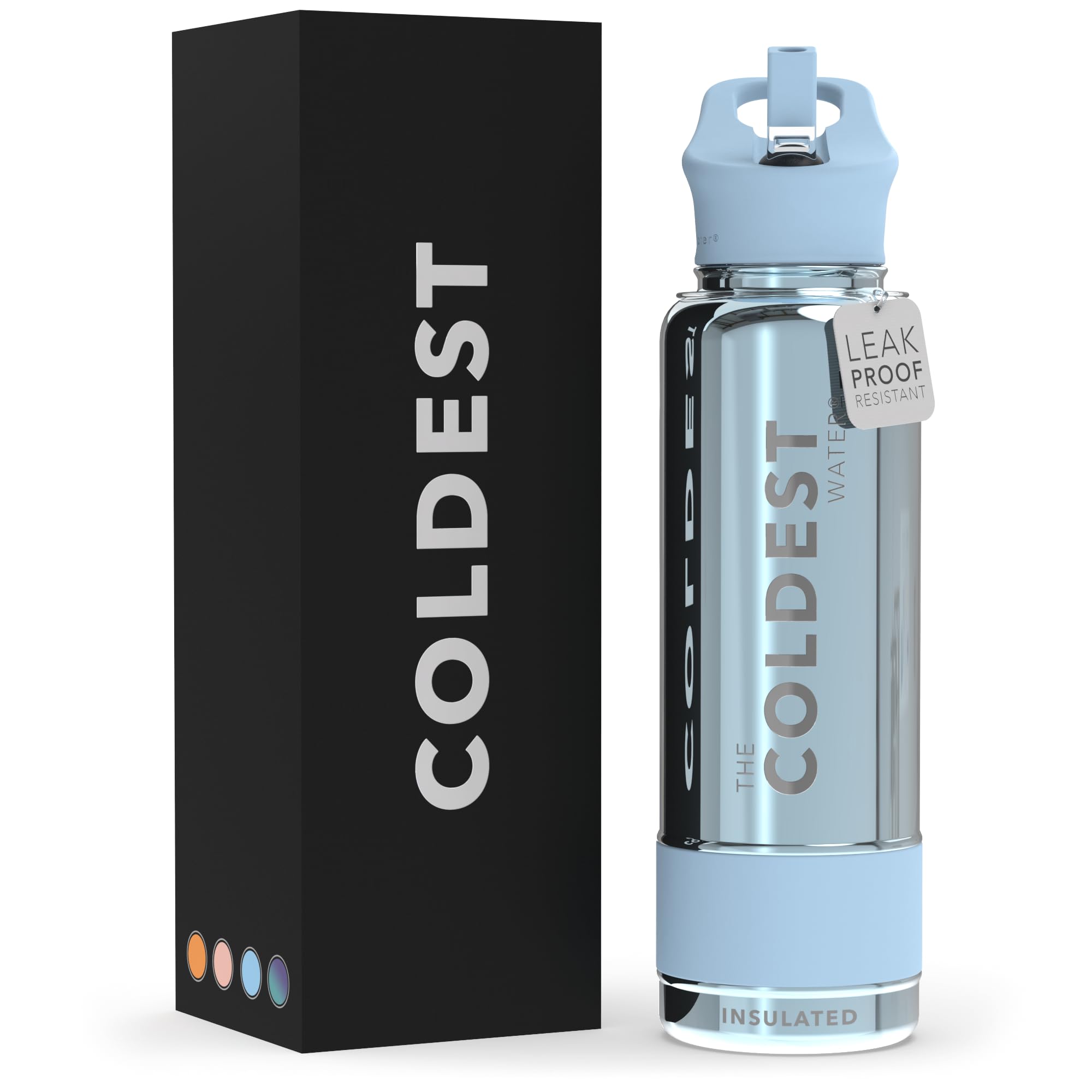 Coldest Insulated Water Bottle with Straw Lid