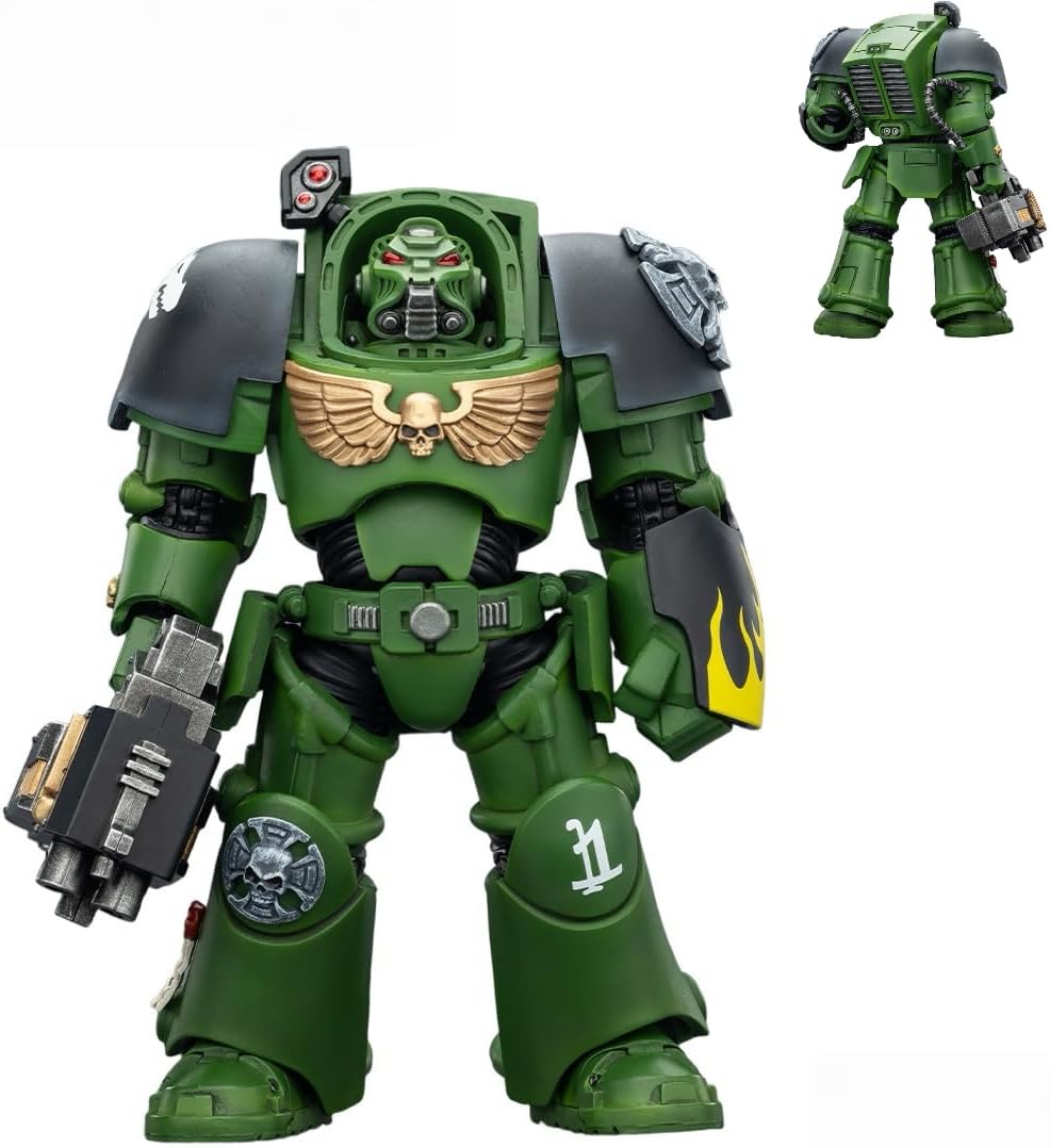 JOYTOY Warhammer 40K Salamanders Terminator 2 with Power Fist and Storm Bolter 1/18 Scale Action Figure Model 15+ Collectible for Holidays, Birthdays & Special Occasions!