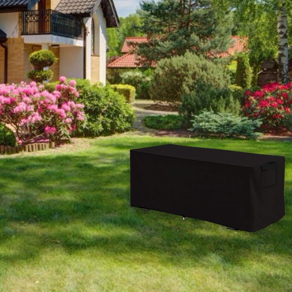 Abdeckung für Deckboxen, für den Außenbereich, für den Außenbereich, strapazierfähig, wasserdicht, für Terrasse, Container-Haube, zwei Belüftungsöffnungen mit Netzen, Möbelplane, wetterfester Rutsch
