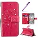 Produktbild EMAXELERS Huawei P9 Lite Hülle Glitzer Bling Wishing Tree Schmetterling PU Leder Flip Magnetisch Book Wallet Brieftasche Hülle für Huawei P9 Lite,Diamond Rose Wishing Tree