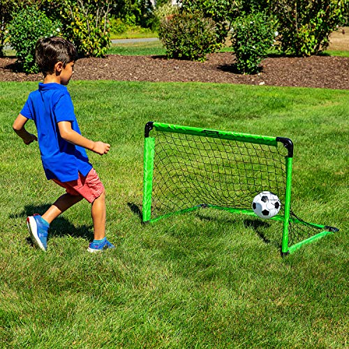 Franklin Sports Portable Mini Soccer Goal - Folding Indoor + Outdoor Kids Mini Soccer Net With Carry Bag - Plastic Backyard Youth Goal With Ground Stakes - 36" X 24" #TOP6