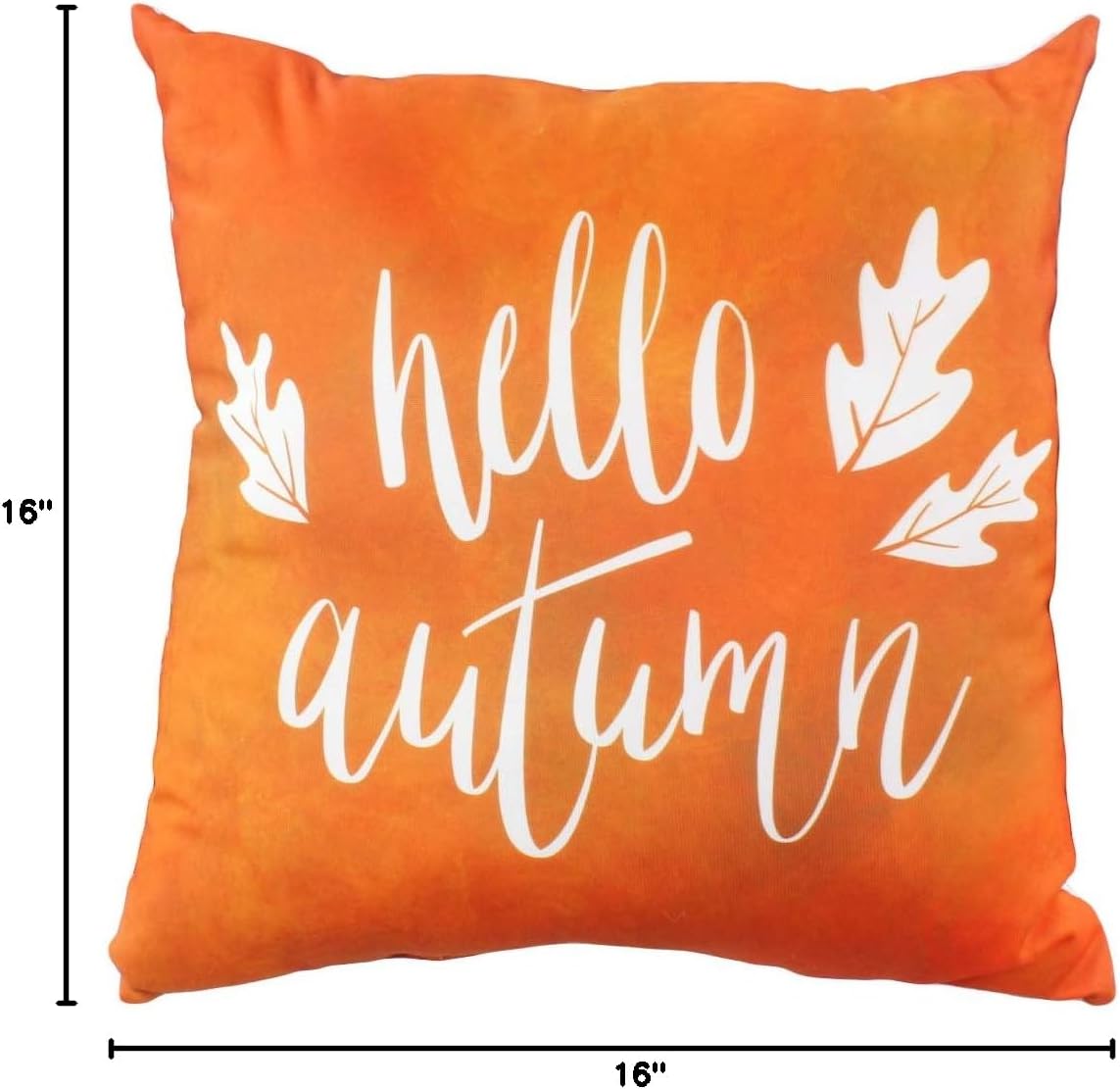 College Covers Hello Autumn Fall Décor Pillow, 16" X 16", Orange